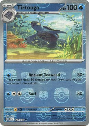 Tirtouga (Master Ball Pattern) 022/086  - Holofoil SV Black Bolt - Uncommon