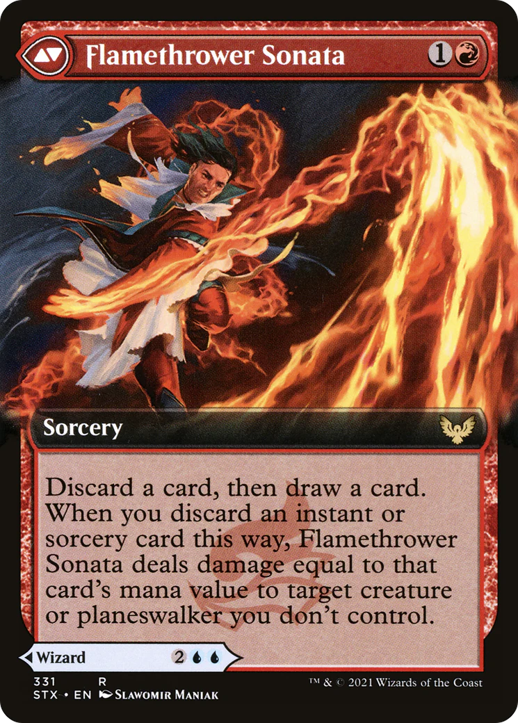 Torrent Sculptor // Flamethrower Sonata (STX-331) - Strixhaven: School of Mages: (Extended Art) - Image 2