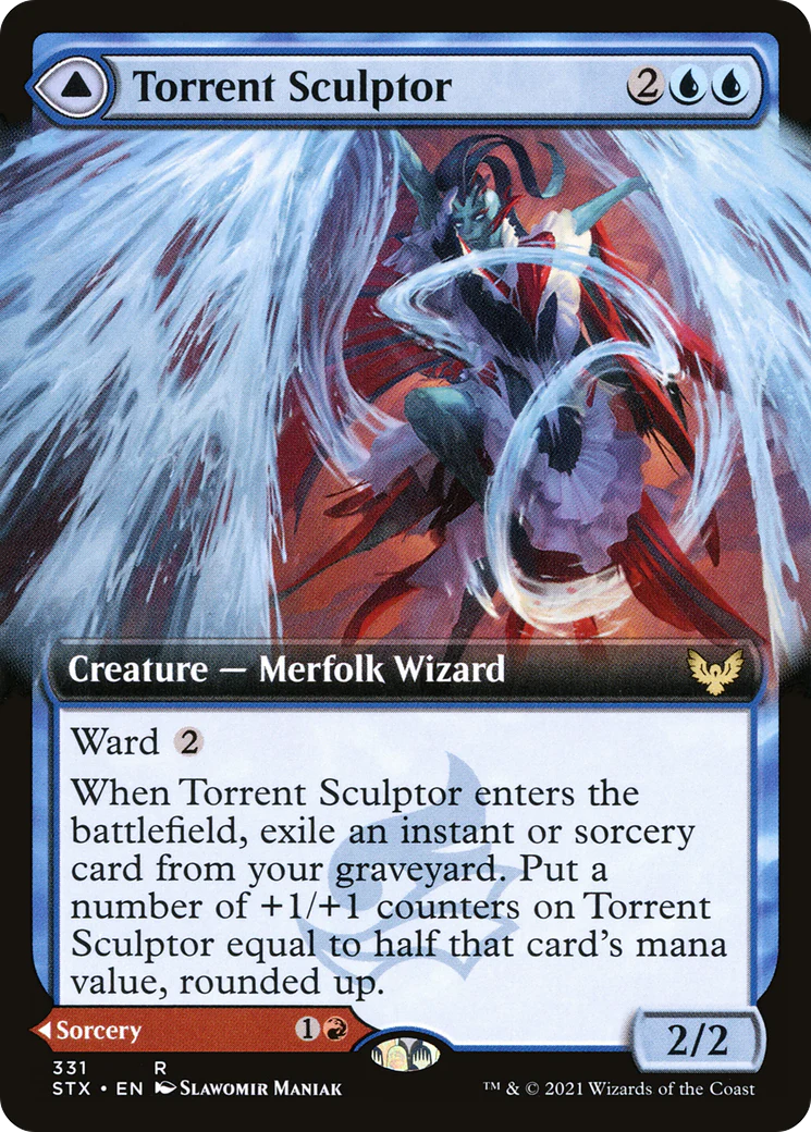 Torrent Sculptor // Flamethrower Sonata (STX-331) - Strixhaven: School of Mages: (Extended Art) - Image 3