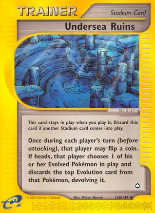 Undersea Ruins 138 - Reverse Holofoil Aquapolis - Uncommon