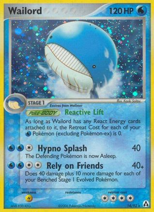 Wailord 014 - Reverse Holofoil Legend Maker - Holo Rare