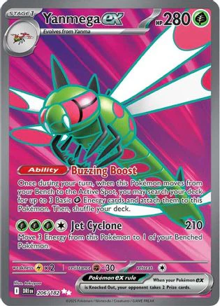 Yanmega ex 206/182 - Holofoil SV10 Destined Rivals - Ultra Rare