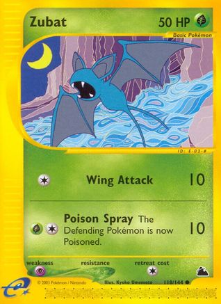 Zubat (118) 118 - Reverse Holofoil Skyridge - Common